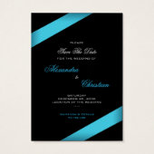 Turquoise lint bruiloft Bewaar de datum MiniCard Visitekaartjes (Achterkant)