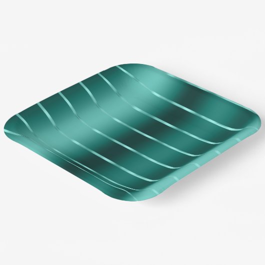 Turquoise Lint Bruiloftsborrel Papieren Bordje (Gebogen)