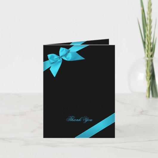 Turquoise Lint Dank Je Bedankkaart (Voorkant)