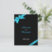 Turquoise lint Dank u Briefkaart (Staand voorkant)