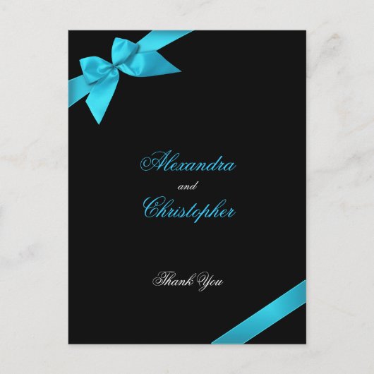 Turquoise lint Dank u Briefkaart (Voorkant)