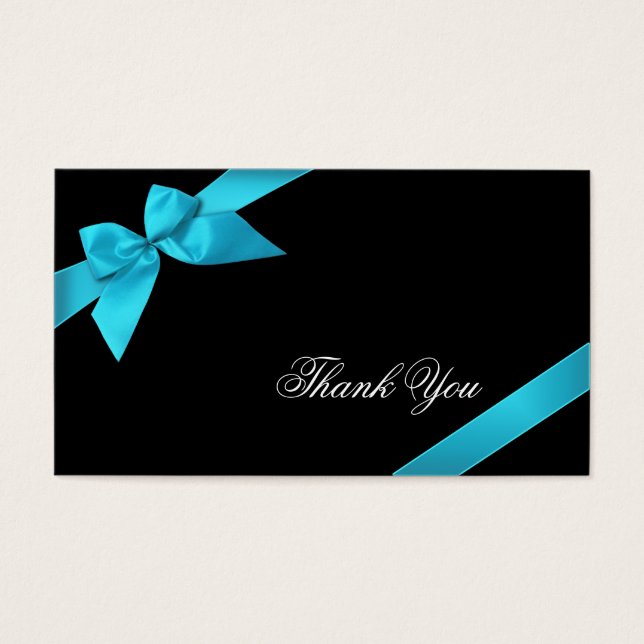 Turquoise lint Dank u Minicard Visitekaartje (Voorkant)