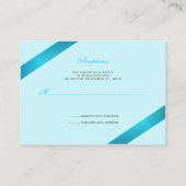 Turquoise lint RSVP minicard Informatiekaartje (Achterkant)