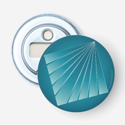 Turquoise linten button flesopener (Voorkant)