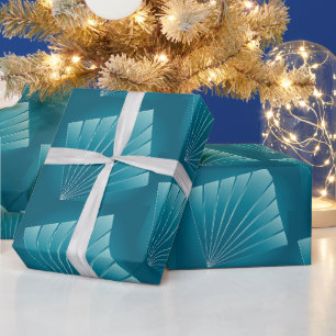 Turquoise linten cadeaupapier
