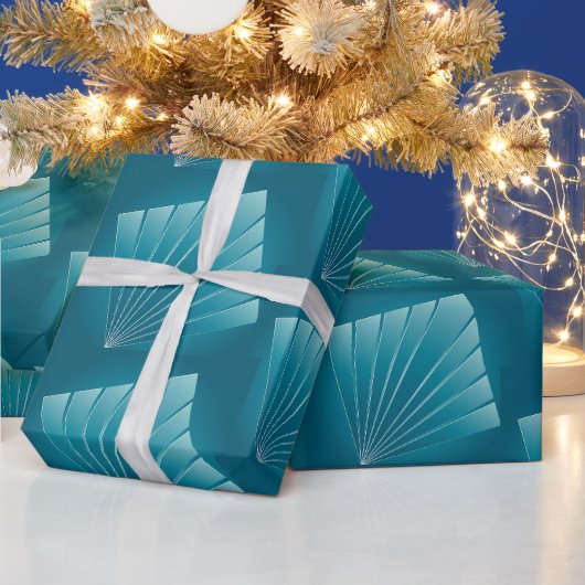 Turquoise linten cadeaupapier (Feestdagen)