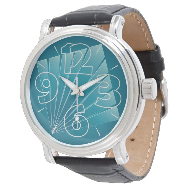 Turquoise linten horloge (Gekanteld)