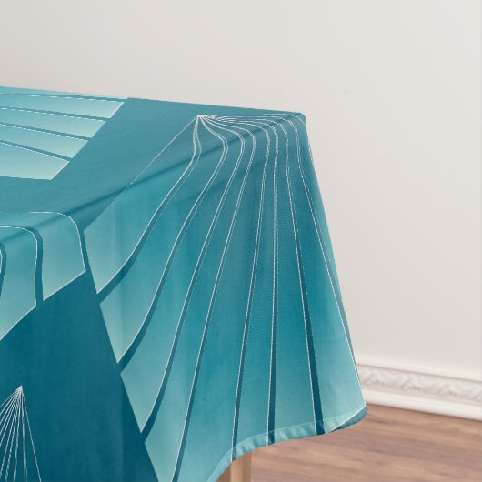 Turquoise linten tafelkleed (Voorbeeld)