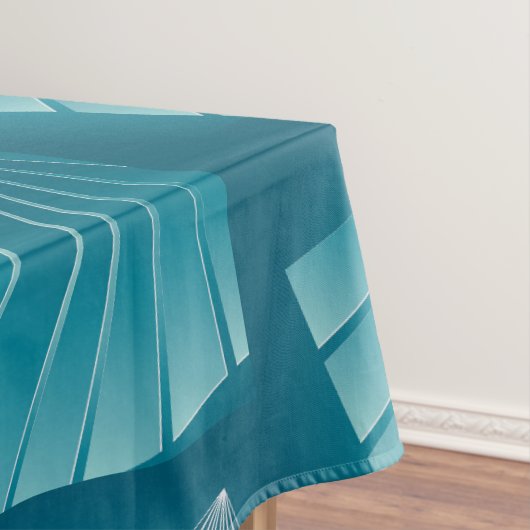 Turquoise linten tafelkleed (Voorbeeld)