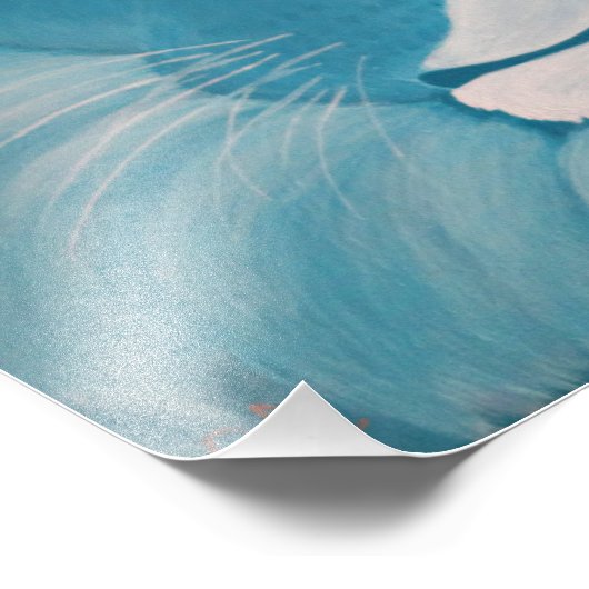 Turquoise Lion Print Foto Afdruk (Hoek)