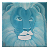 Turquoise Lion Print Foto Afdruk (Voorkant)