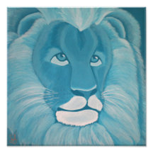 Turquoise Lion Print