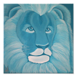 Turquoise Lion Print Foto Afdruk