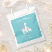 Turquoise Llama Mama Cute Baby shower Bedankzakje (Geknipt)