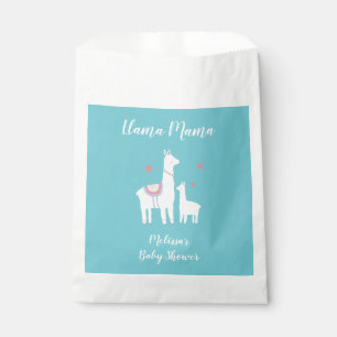 Turquoise Llama Mama Cute Baby shower Bedankzakje