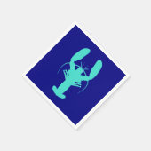 Turquoise Lobster op Navy Blue Servet (Hoek)