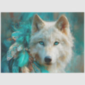Turquoise Lodge Arctische Wolf Portret Tissuepapier (Voorkant)