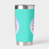 Turquoise logo zakelijk geïsoleerde drinkbeker (Links)