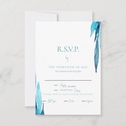 Turquoise Loofwerk Eet RSVP (Voorkant)