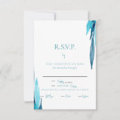 Turquoise Loofwerk Eet RSVP Kaartje (Voorkant)