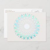 Turquoise Lotus Floral Mandala Briefkaart (Voorkant / Achterkant)