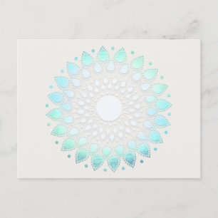 Turquoise Lotus Floral Mandala Briefkaart