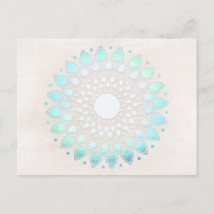 Turquoise Lotus Floral Mandala Briefkaart