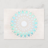 Turquoise Lotus Floral Mandala Briefkaart (Voorkant)