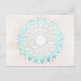 Turquoise Lotus Floral Mandala Briefkaart