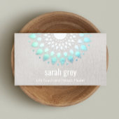 Turquoise Lotus Floral Mandala Healing Arts Visitekaartje