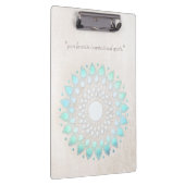 Turquoise Lotus Floral Mandala Scratched Marble Klembord (Rechts)