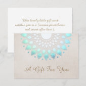 Turquoise Lotus Flower Cadeaubon (Voorkant / Achterkant)