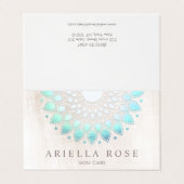 Turquoise Lotus Flower Mandala Instructions Visitekaartje (Buitenkant ongevouwen)