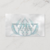 Turquoise Lotus Flower op parels Visitekaartje (Achterkant)