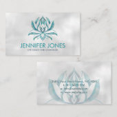 Turquoise Lotus Flower op parels Visitekaartje (Voorkant / Achterkant)