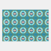 Turquoise Lotus Fractal Pattern Inpakpapier Vel (Voorkant 2)