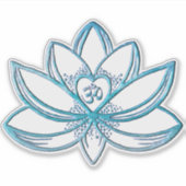 Turquoise Lotus  Sticker (Voorkant)