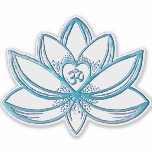 Turquoise Lotus Sticker (Voorkant)