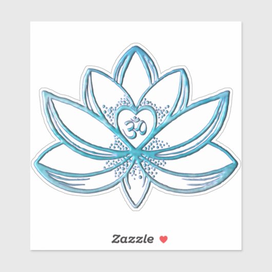 Turquoise Lotus  Sticker (Vel)