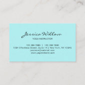 Turquoise Lotus Yoga Instructor Visitekaartje (Achterkant)