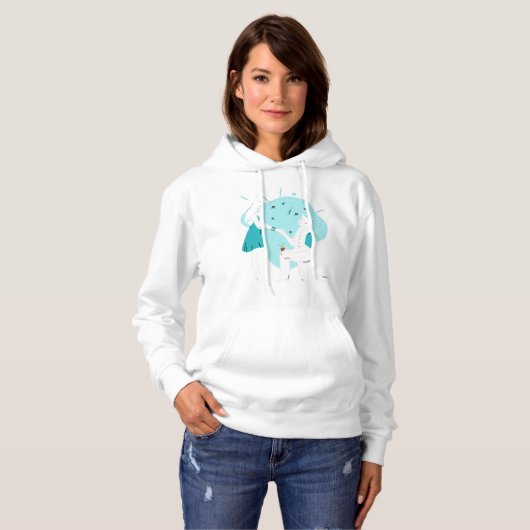Turquoise love! hoodie (Voorkant volledig)