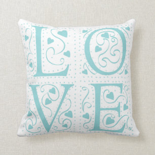 Turquoise Love Pillow Kussen