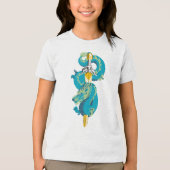Turquoise Lucht Draak Embleem Tri-Blend Shirt (Voorkant)
