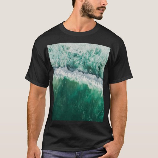 Turquoise luchtgolf: drone shot t-shirt (Voorkant)