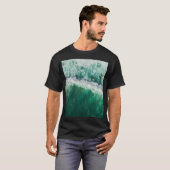 Turquoise luchtgolf: drone shot t-shirt (Voorkant volledig)