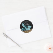 Turquoise Luipaard Hoge Hak Schoenen Stickers (Envelop)