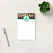 Turquoise Luipaard Monogram Afdruk Post It Notitie Post-it® Notes (Kantoor)
