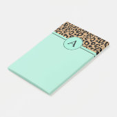 Turquoise Luipaard Monogram Post It Notities Post-it® Notes (Schuin)