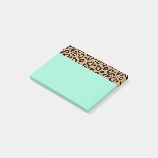 Turquoise Luipaardprint Post-it-briefjes Post-it® Notes (Schuin)