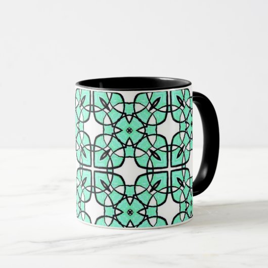 Turquoise lussen mok (Voorkant rechts)